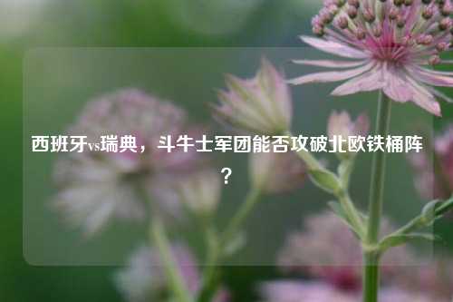 西班牙vs瑞典,斗牛士军团能否攻破北欧铁桶阵?