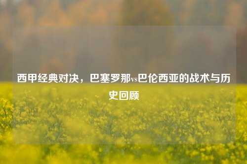 西甲经典对决，巴塞罗那vs巴伦西亚的战术与历史回顾