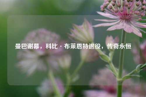 曼巴谢幕，科比·布莱恩特退役，传奇永恒