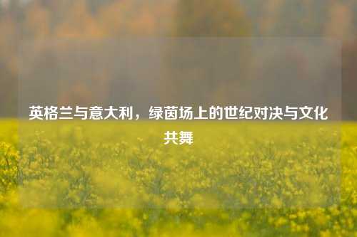 英格兰与意大利，绿茵场上的世纪对决与文化共舞