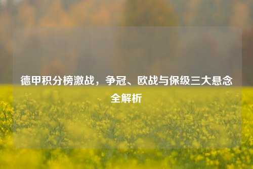 德甲积分榜激战，争冠、欧战与保级三大悬念全解析
